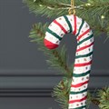 Hanging Papier Mache Candy Cane Decoration alternative image