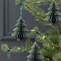 Box of 4 Hanging FSC Paper Trees - Sage alternative image