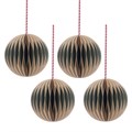 Box of 4 FSC Paper Baubles - Green/Cream alternative image