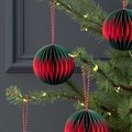 Box of 4 FSC Paper Baubles - Red/Green alternative image