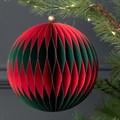 FSC Large Paper Bauble Decoration - Red/Green alternative image