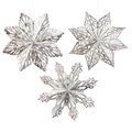 Set of 3 Metallic FSC Paper Snowflakes - Silver alternative image