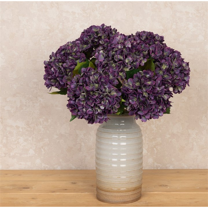 Faux Hydrangea Purple Green