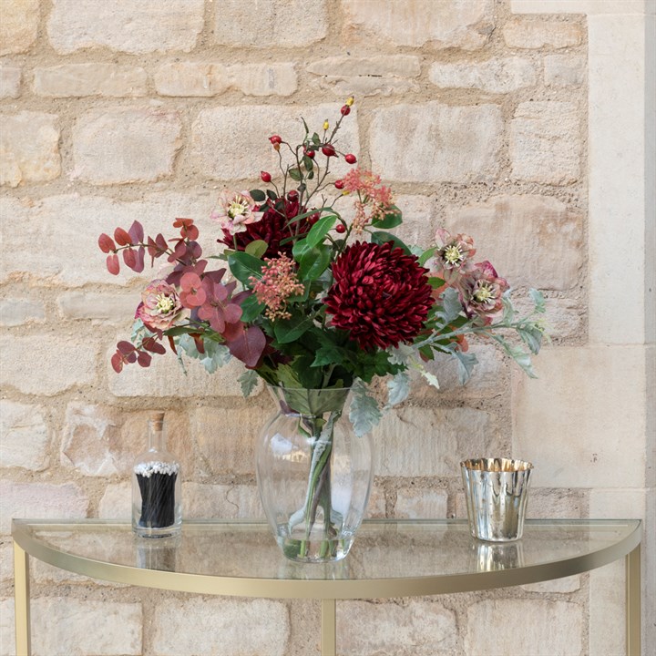 Faux Chrysanthemum & Hellebore in Vase