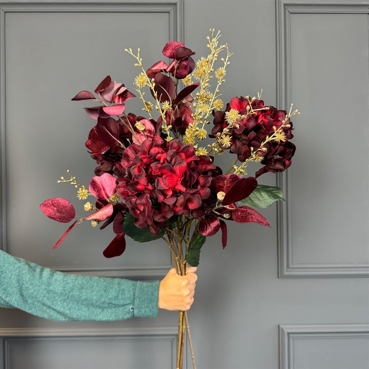 Faux Hydrangea & Thistle Bouquet