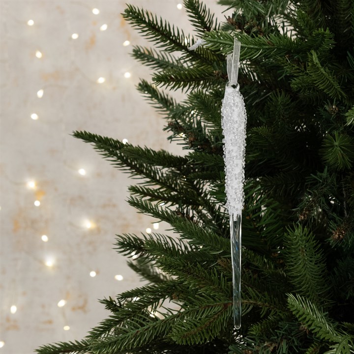 Set of 6 Frosted Icicle Decorations