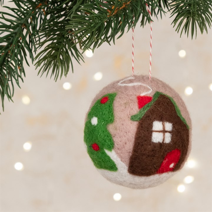 Felt Christmas House Bauble