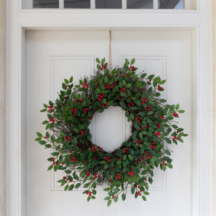 Holly Wreath with Berries