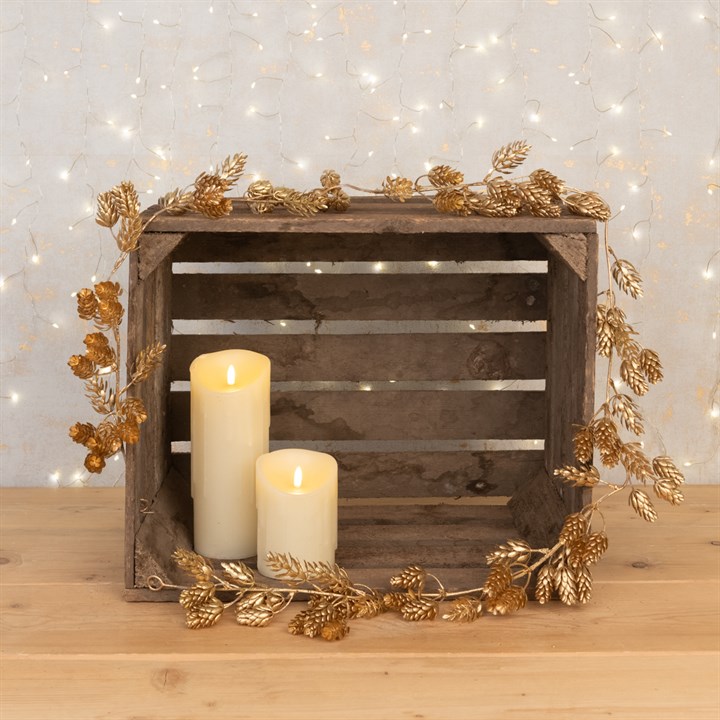 Metallic Pine Cone Garland - Gold