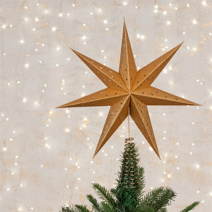 FSC Paper Star Tree Topper - Gold