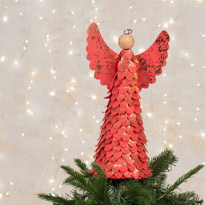 FSC Paper Angel Tree Topper - Red