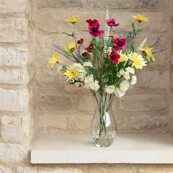 Faux Garden Flowers in Vase
