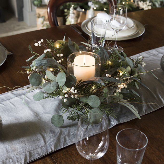 Faux Helmsley Foliage Candle Holder