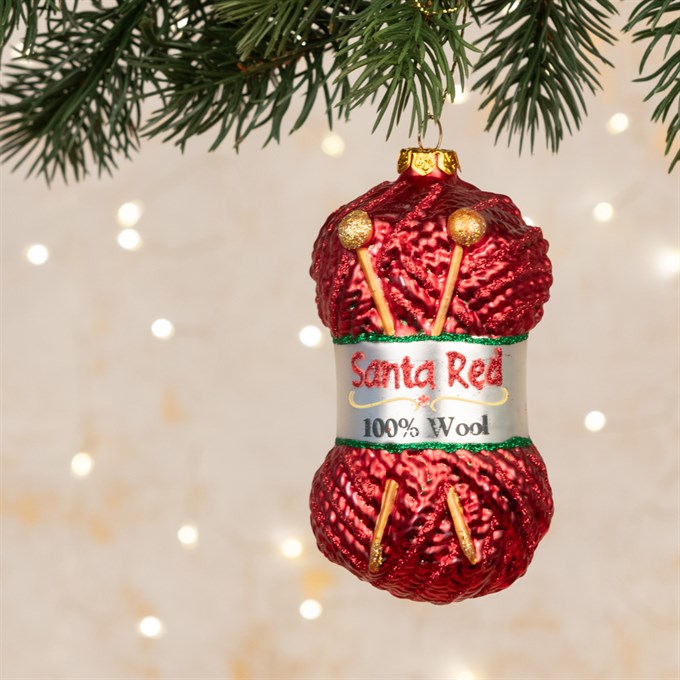 Glass Ball Of Wool Christmas Bauble