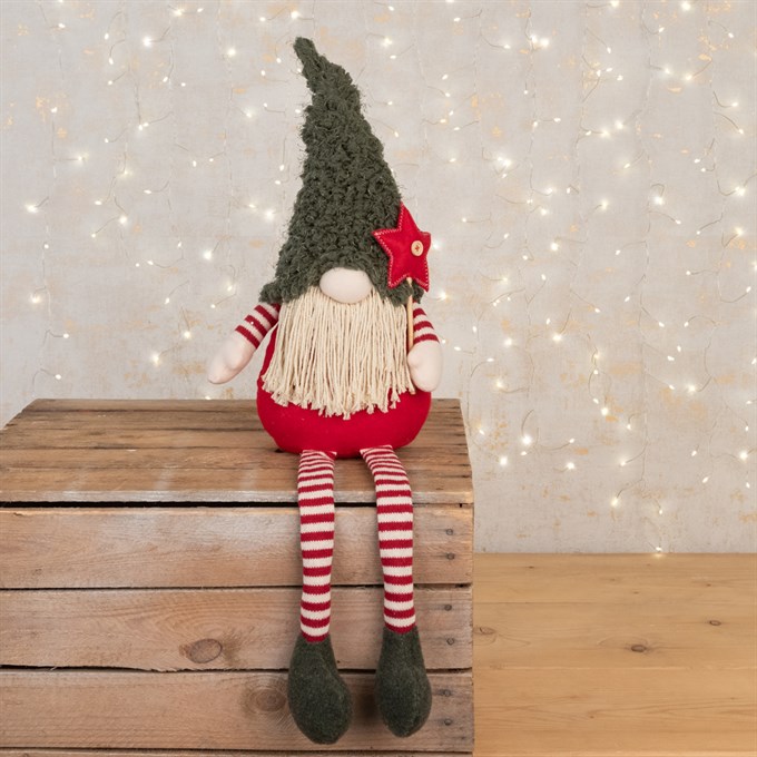 Shelf Sitting Dangly Legs Gonk with Fluffy Hat