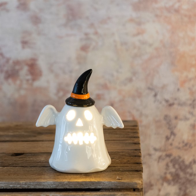 Light Up LED Ceramic Halloween Ghost