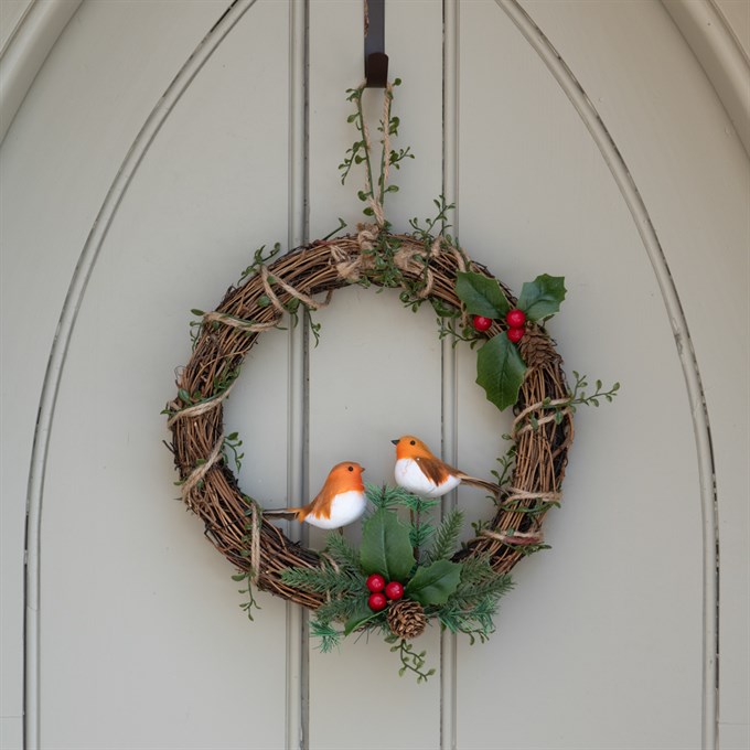 Christmas Robin Wreath