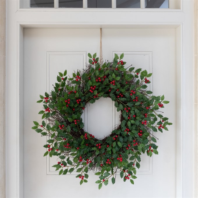 Holly Wreath with Berries