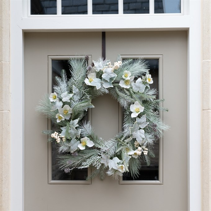 Castle Bytham Wreath with Hellebore and Cones