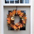 Faux Maple & Pumpkin Wreath