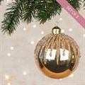 Set of 3 Large Glass Marie Baubles - Gold