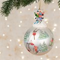 Large Glass Skiing Bauble with Figurines