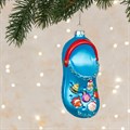 Glass Christmas Clog Ornament - Blue