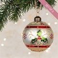 Set of 3 Glass Holly Adelyn Baubles - White