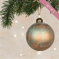 Set of 3 Glass Distressed Selene Baubles - Sage