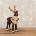 Felt Reindeer Figurine with Bells - Medium