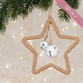 Set of 3 Hanging Rope Star White Bells Decorations