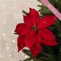 Set of 3 Red Poinsettia Clip Decorations