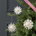 Set of 9 FSC Paper Snowflake Decorations - Cream