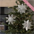 Set of 3 Metallic FSC Paper Snowflakes - Silver